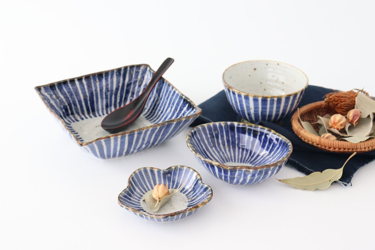 Square Bowl Blue Tokusa | Serving Bowl Hasami Ware