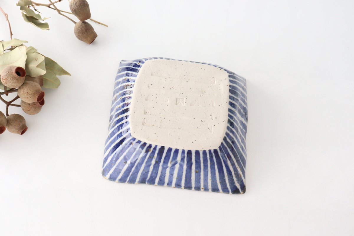 Square Bowl Blue Tokusa | Serving Bowl Hasami Ware