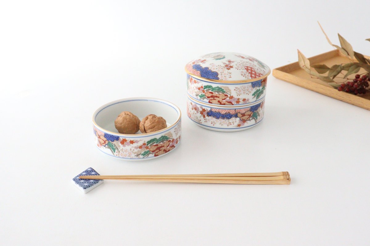 Three-tier Jyubako Bento Box Spring and Autumn Pattern | Arita Ware