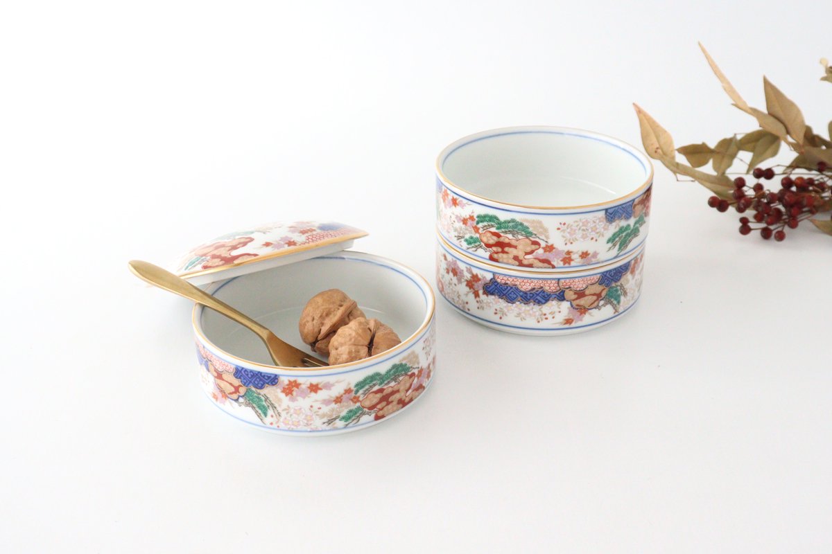 Three-tier Jyubako Bento Box Spring and Autumn Pattern | Arita Ware