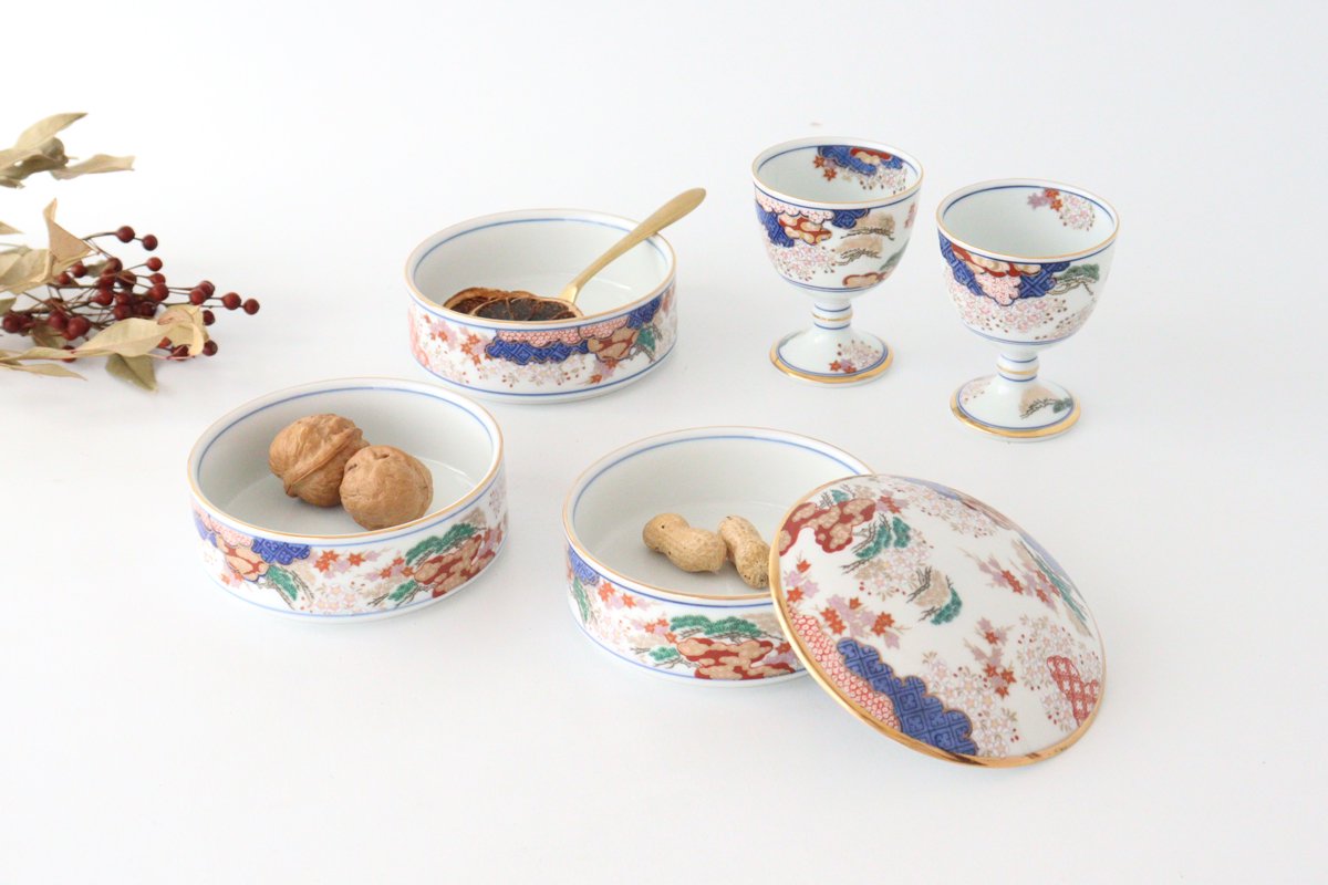 Three-tier Jyubako Bento Box Spring and Autumn Pattern | Arita Ware