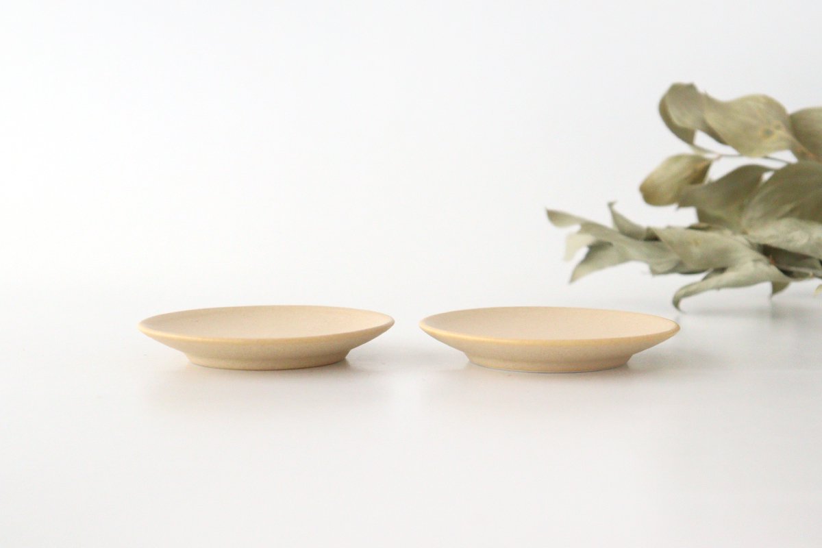 Sauce Plate Beige 9cm/3.5in | Mino Ware