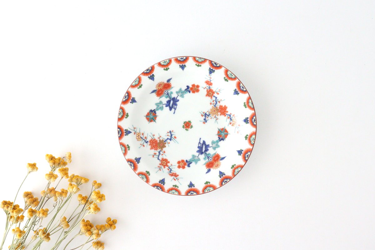 Round Plate Plum and Chrysanthemum Pattern | Arita Ware