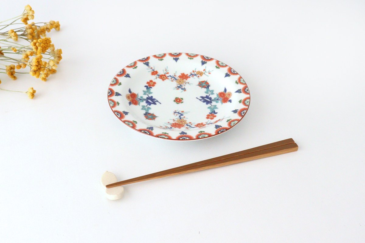 Round Plate Plum and Chrysanthemum Pattern | Arita Ware