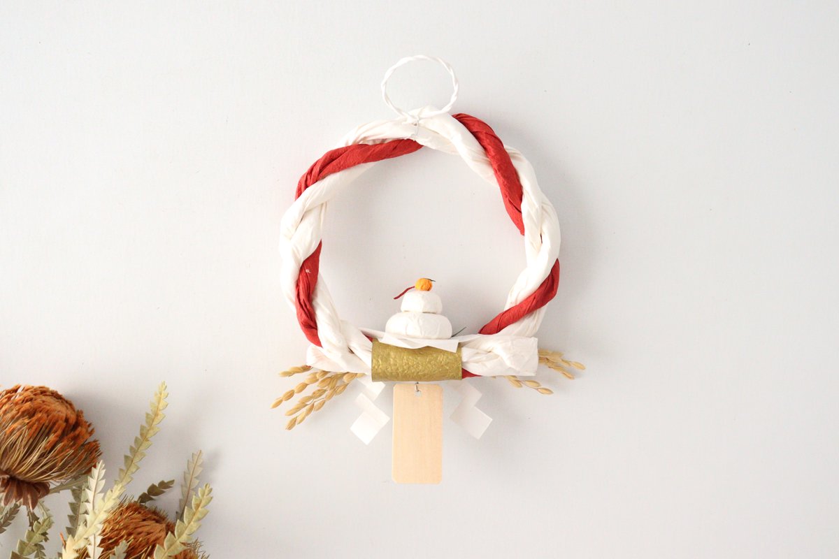 Medetaya Washi Paper Round Decoration for New Year Rice Cake
