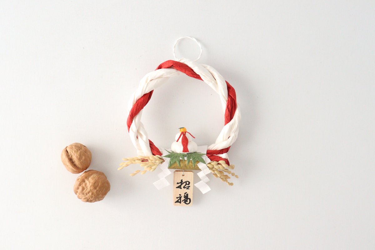 Medetaya Washi Paper Round Decoration for New Year Rice Cake