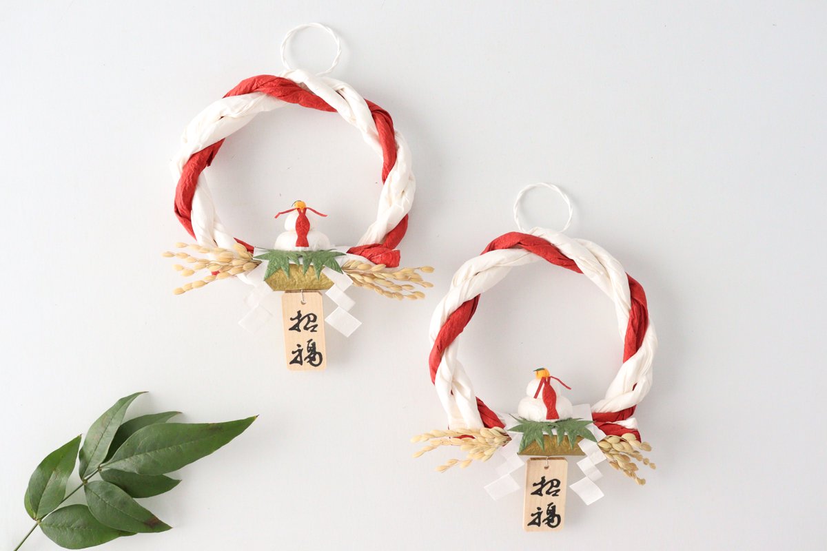 Medetaya Washi Paper Round Decoration for New Year Rice Cake
