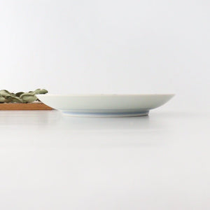 Rinkurou Kiln Round Plate Chrysanthemum Blue and Silver 18.5cm/7.3in | Hasami Ware-Detail3