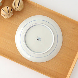 Rinkurou Kiln Round Plate Flower Blue and Silver 18.5cm/7.3in | Hasami Ware-Detail5
