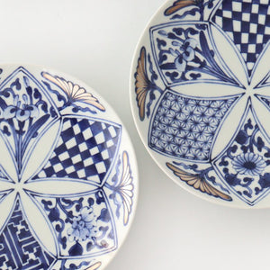 Rinkurou Kiln Round Plate Flower Blue and Silver 18.5cm/7.3in | Hasami Ware-Detail7
