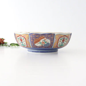 Rinkurou Kiln Deep Bowl Old Imari Flower Pattern | Serving Bowl Hasami Ware-Detail4