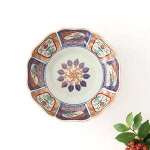 Rinkurou Kiln Deep Bowl Old Imari Flower Pattern | Serving Bowl Hasami Ware-Detail5