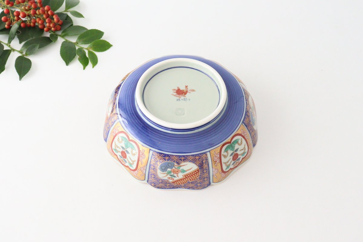 Rinkurou Kiln Deep Bowl Old Imari Flower Pattern | Serving Bowl Hasami Ware-Detail6