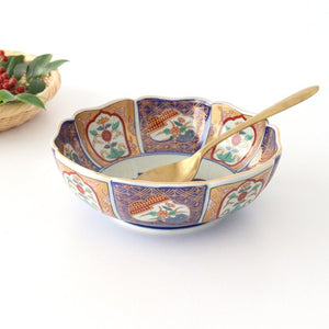 Rinkurou Kiln Deep Bowl Old Imari Flower Pattern | Serving Bowl Hasami Ware-Detail7