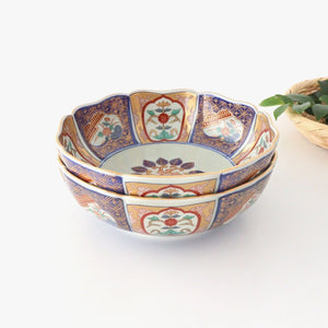 Rinkurou Kiln Deep Bowl Old Imari Flower Pattern | Serving Bowl Hasami Ware-Detail10