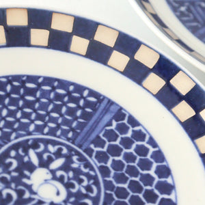 Rinkurou Kiln Round Sauce Plate Rabitt and Ichimatsu Pattern 10.5cm/4.1in | Hasami Ware-Detail12