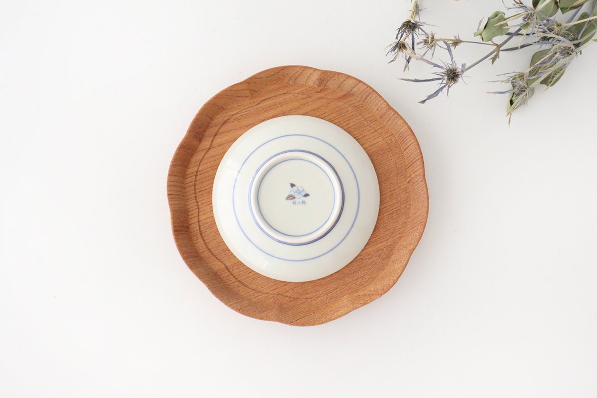Rinkurou Kiln Round Sauce Plate Rabitt and Ichimatsu Pattern 10.5cm/4.1in | Hasami Ware