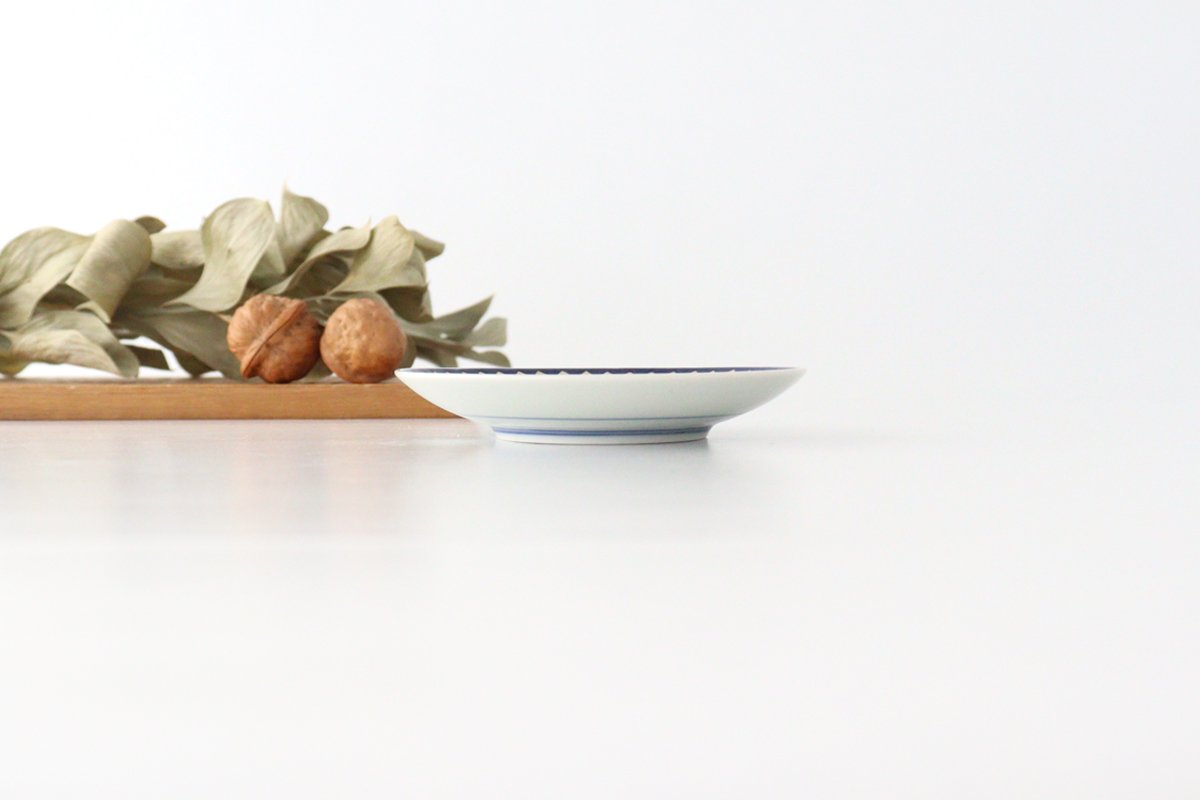 Rinkurou Kiln Round Sauce Plate Blue and Silver 10.5cm/4.1in | Hasami Ware-Detail4