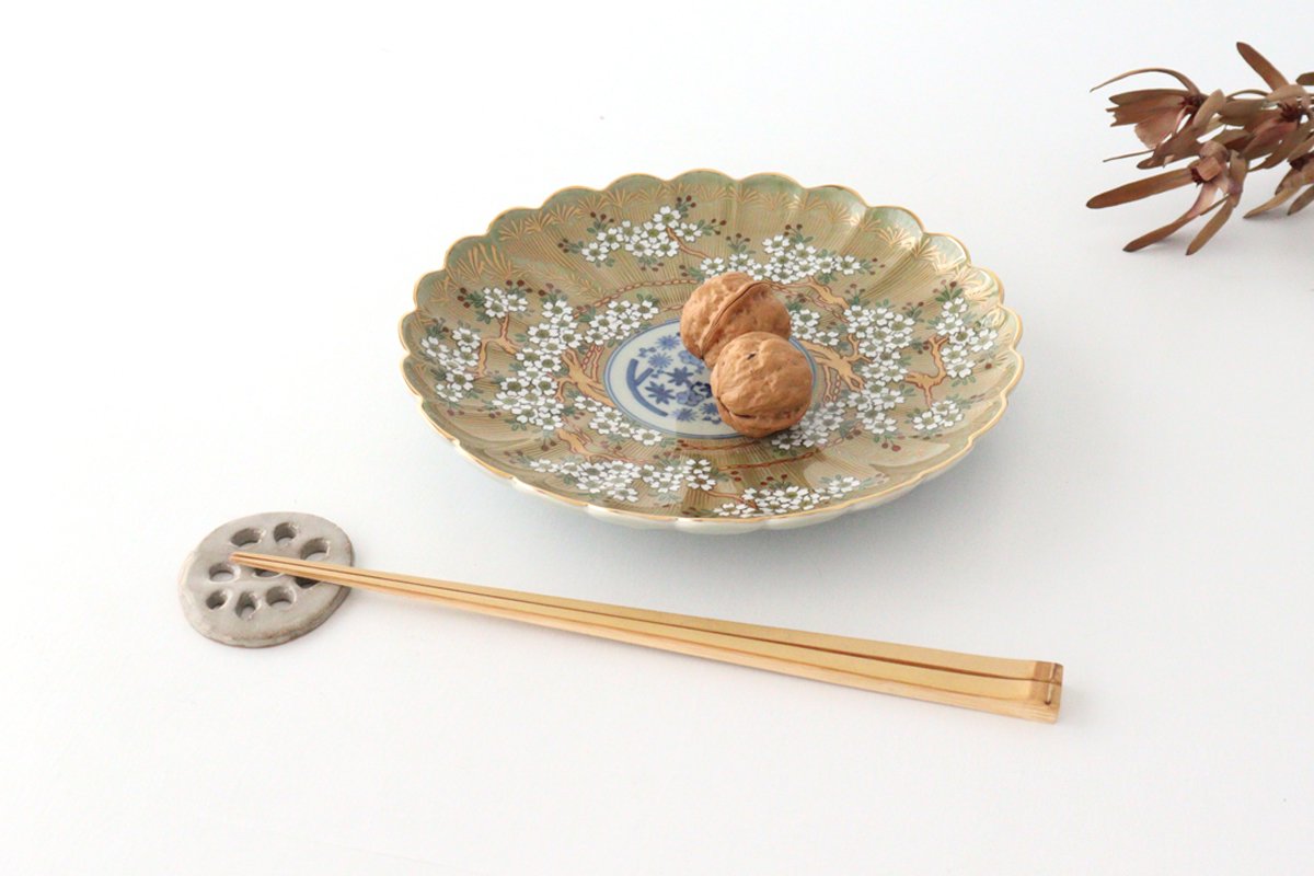 Rinkurou Kiln Round Plate Old Imari Sakura Tree Pattern 18.5cm/7.3in | Hasami Ware-Detail2