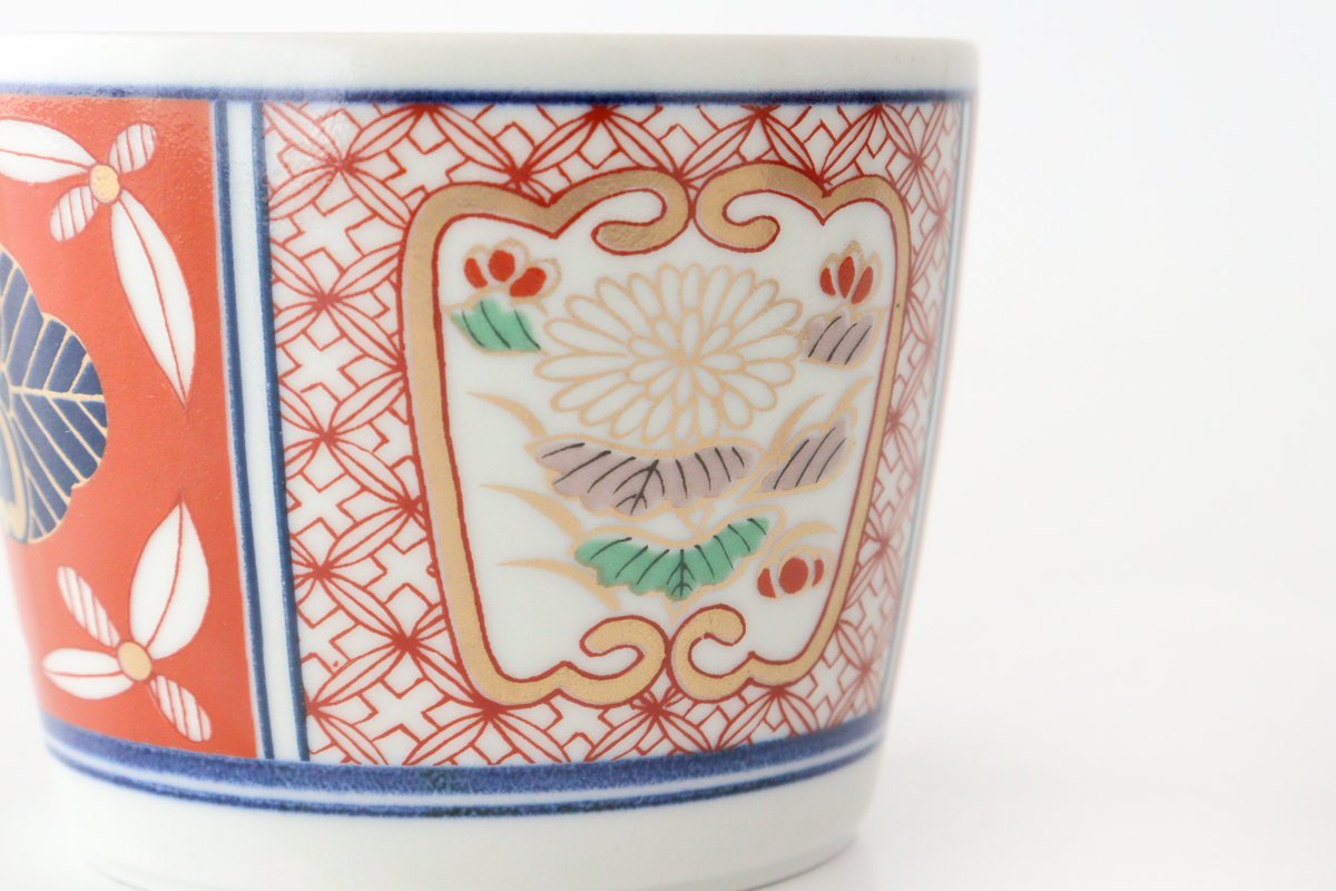 Rinkurou Kiln Soba Choko Old Imari Red Flower | Free Cup Hasami Ware