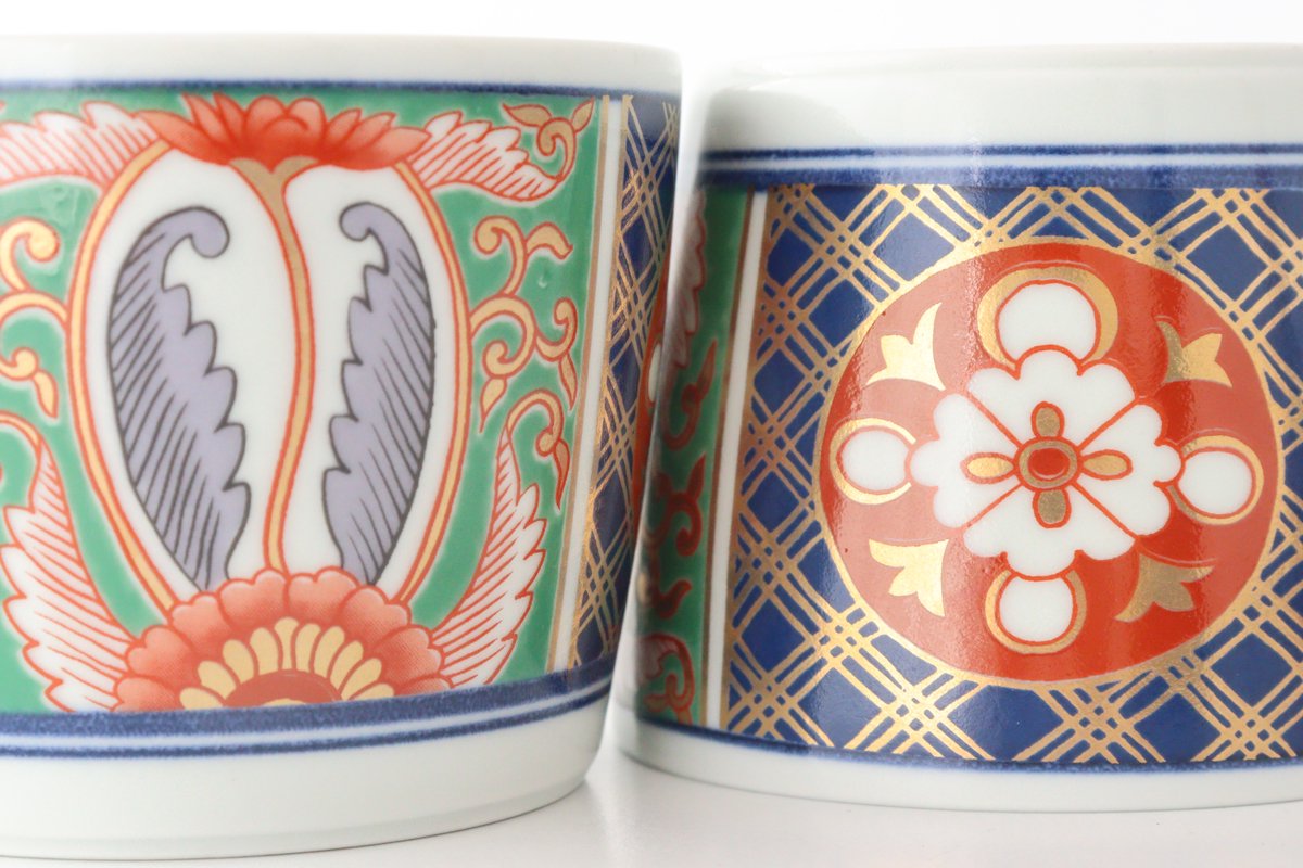 Rinkurou Kiln Soba Choko Old Imari Blue and Gold Flower | Free Cup Hasami Ware-Detail11