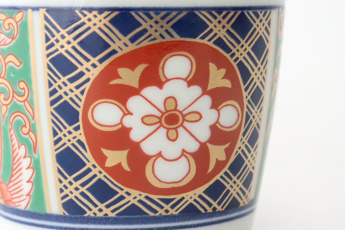 Rinkurou Kiln Soba Choko Old Imari Blue and Gold Flower | Free Cup Hasami Ware-Detail7