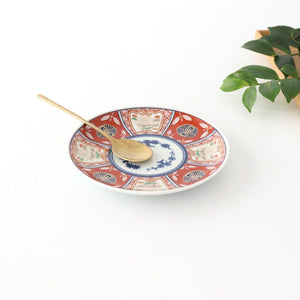 Rinkurou Kiln Small Round Plate Old Imari Style Flower Pattern 12cm/4.7in | Hasami Ware-Detail6