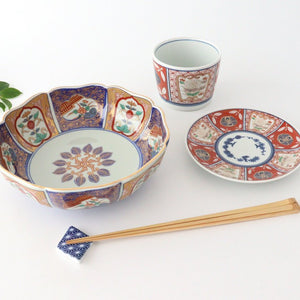 Rinkurou Kiln Small Round Plate Old Imari Style Flower Pattern 12cm/4.7in | Hasami Ware-Detail8