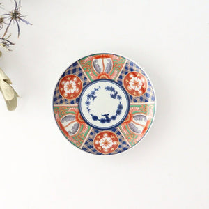Rinkurou Kiln Small Round Plate Old Imari Style Blue&Gold Flower Pattern 12cm/4.7in | Hasami Ware-TOP