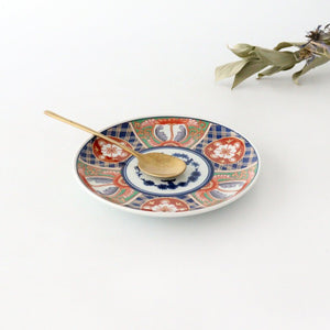 Rinkurou Kiln Small Round Plate Old Imari Style Blue&Gold Flower Pattern 12cm/4.7in | Hasami Ware-Detail2