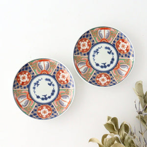Rinkurou Kiln Small Round Plate Old Imari Style Blue&Gold Flower Pattern 12cm/4.7in | Hasami Ware-Detail10