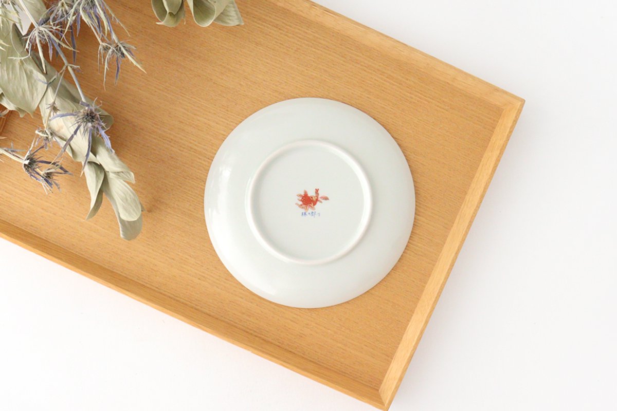 Rinkurou Kiln Small Round Plate Old Imari Style Blue&Gold Flower Pattern 12cm/4.7in | Hasami Ware
