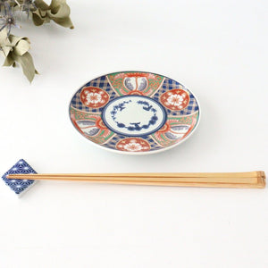Rinkurou Kiln Small Round Plate Old Imari Style Blue&Gold Flower Pattern 12cm/4.7in | Hasami Ware-Detail6