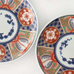 Rinkurou Kiln Small Round Plate Old Imari Style Blue&Gold Flower Pattern 12cm/4.7in | Hasami Ware-Detail7