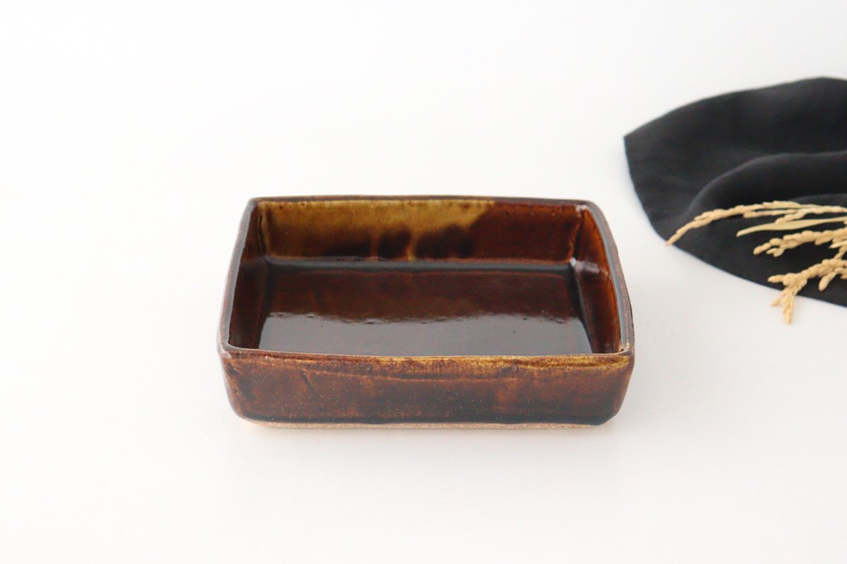 Kitagama Kasen Hiroshige Kato Big Square Bowl Old Seto | Serving Bowl Seto Ware