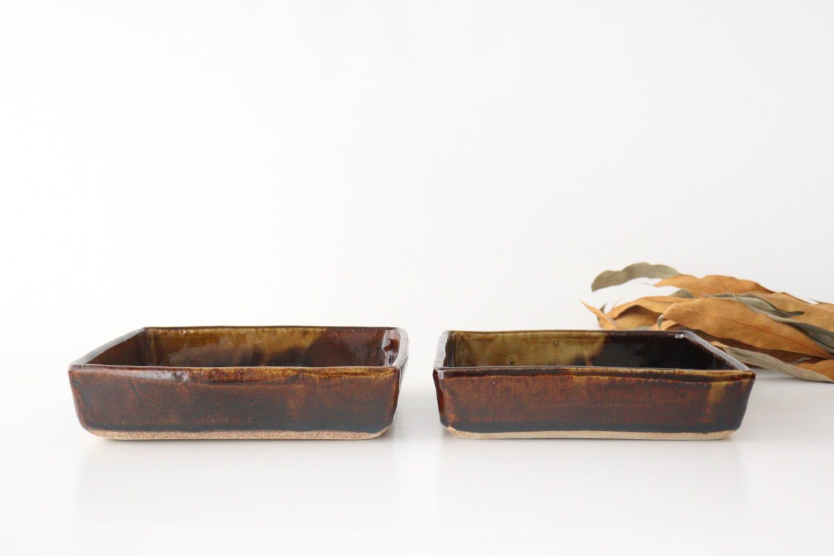Kitagama Kasen Hiroshige Kato Big Square Bowl Old Seto | Serving Bowl Seto Ware