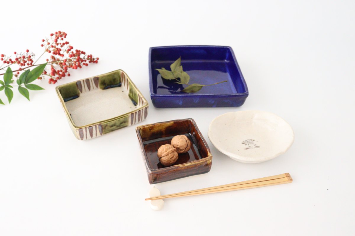 Kitagama Kasen Hiroshige Kato Big Square Bowl Lapis Lazuli | Serving Bowl Seto Ware