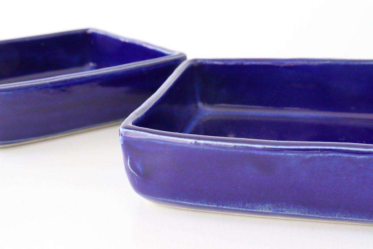 Kitagama Kasen Hiroshige Kato Square Bowl Lapis Lazuli M | Serving Bowl Seto Ware