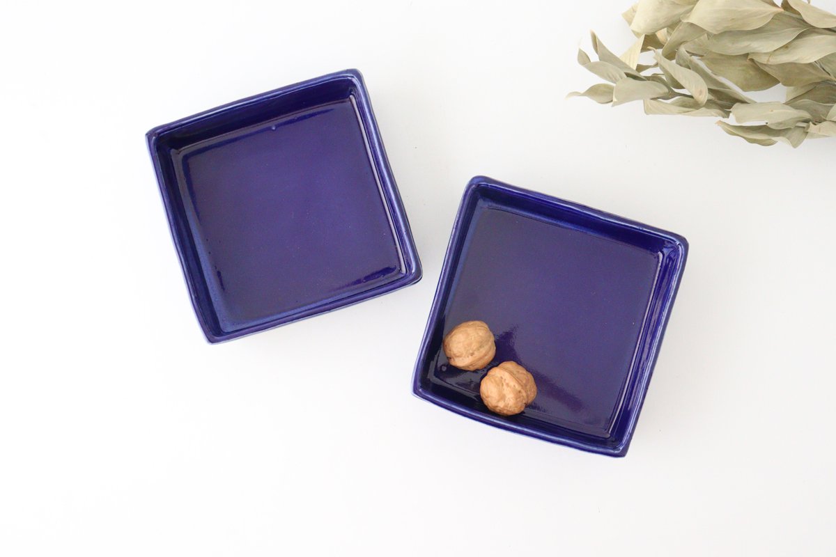 Kitagama Kasen Hiroshige Kato Square Bowl Lapis Lazuli M | Serving Bowl Seto Ware