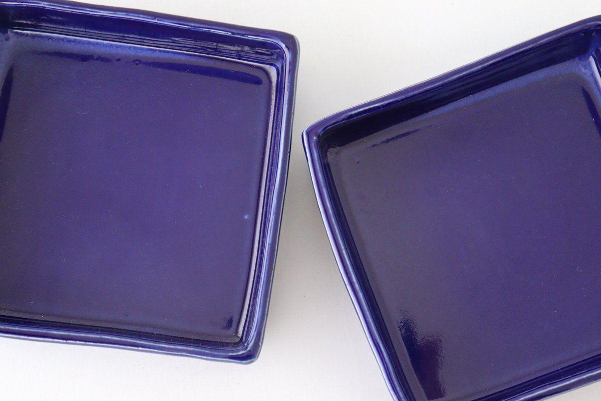 Kitagama Kasen Hiroshige Kato Square Bowl Lapis Lazuli M | Serving Bowl Seto Ware