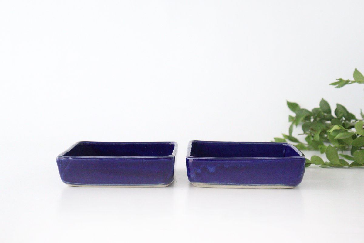 Kitagama Kasen Hiroshige Kato Square Bowl Lapis Lazuli M | Serving Bowl Seto Ware