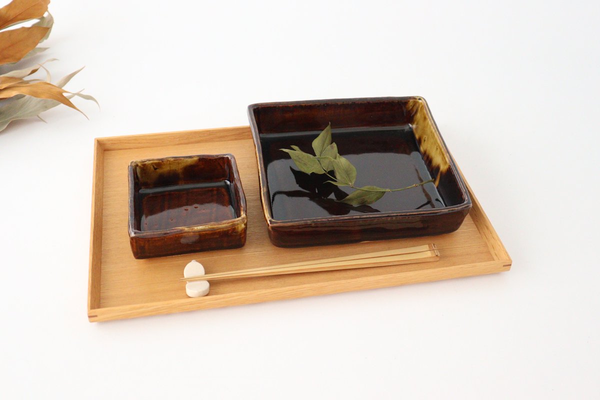 Kitagama Kasen Hiroshige Kato Small Square Bowl Old Seto | Kobachi Seto Ware