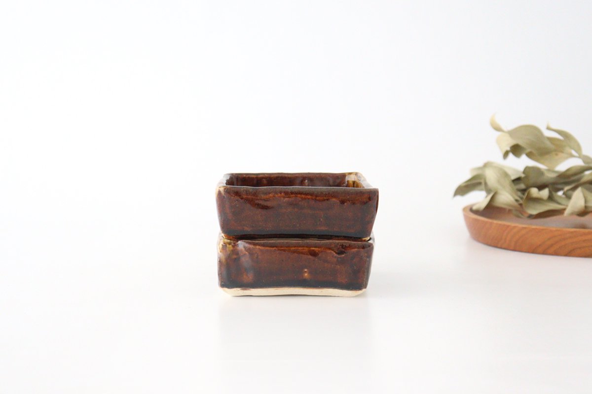 Kitagama Kasen Hiroshige Kato Small Square Bowl Old Seto | Kobachi Seto Ware