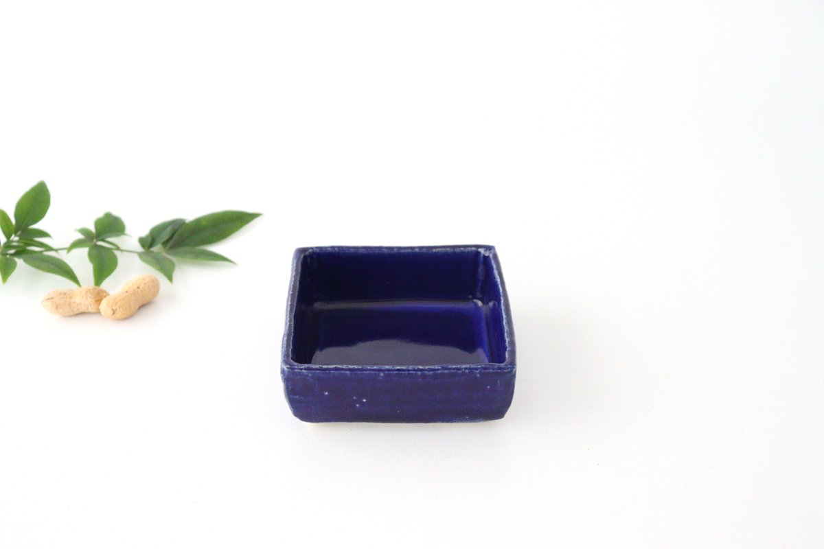 Kitagama Kasen Hiroshige Kato Small Square Bowl Lazuli | Kobachi Seto Ware
