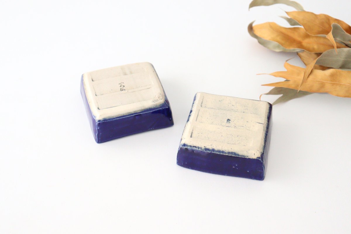 Kitagama Kasen Hiroshige Kato Small Square Bowl Lazuli | Kobachi Seto Ware