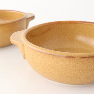 Round Bowl Gratin Dish Light Brown L | Serving Bowl Mino Ware-Detail2