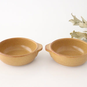 Round Bowl Gratin Dish Light Brown L | Serving Bowl Mino Ware-Detail10