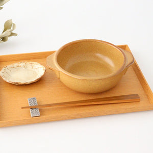 Round Bowl Gratin Dish Light Brown L | Serving Bowl Mino Ware-Detail4