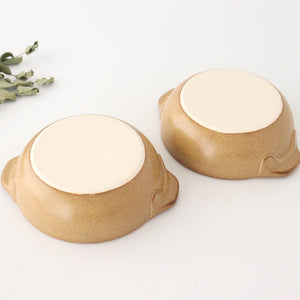 Round Bowl Gratin Dish Light Brown L | Serving Bowl Mino Ware-Detail5