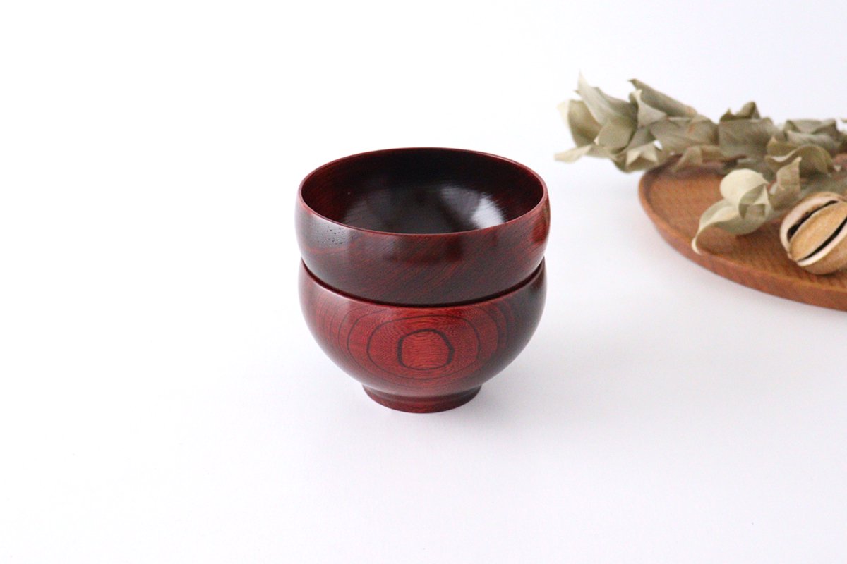 Sen Chitose Soup Bowl Vermilion | Yamanaka Lacquerware